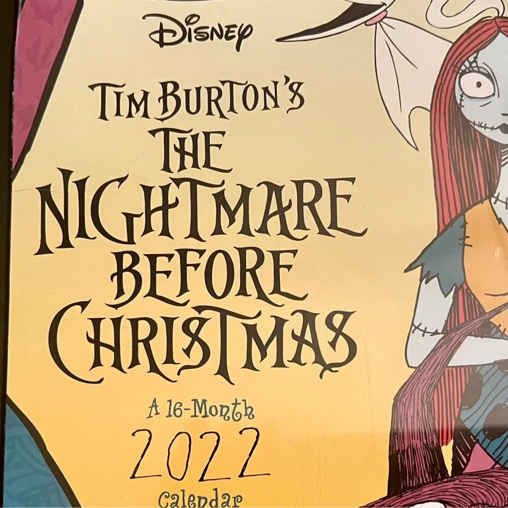 2022 Disney Nightmare Before Christmas Wall Calendar New Sealed Tim Burton 12x12